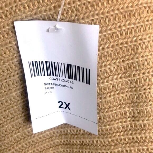 NWT! F21+ Taupe Cardigan Sweater size 2X - Picture 7 of 7